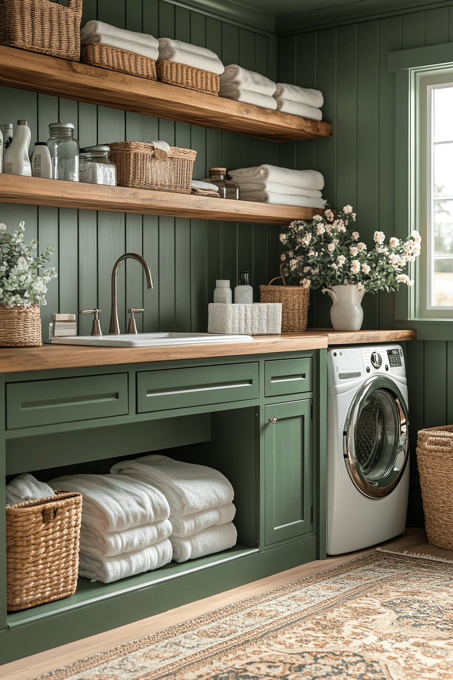 green laundry room