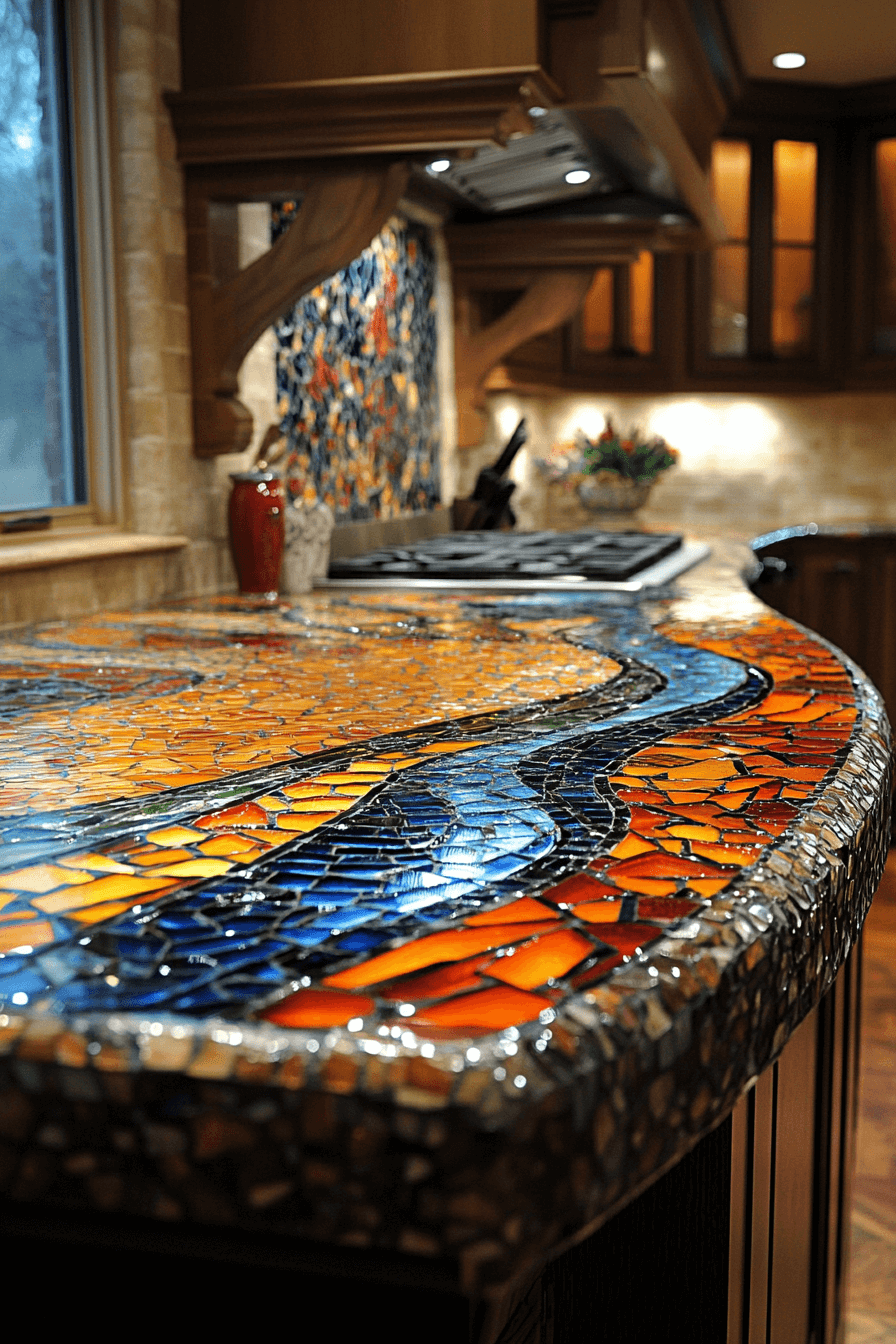 recycled glass countertops