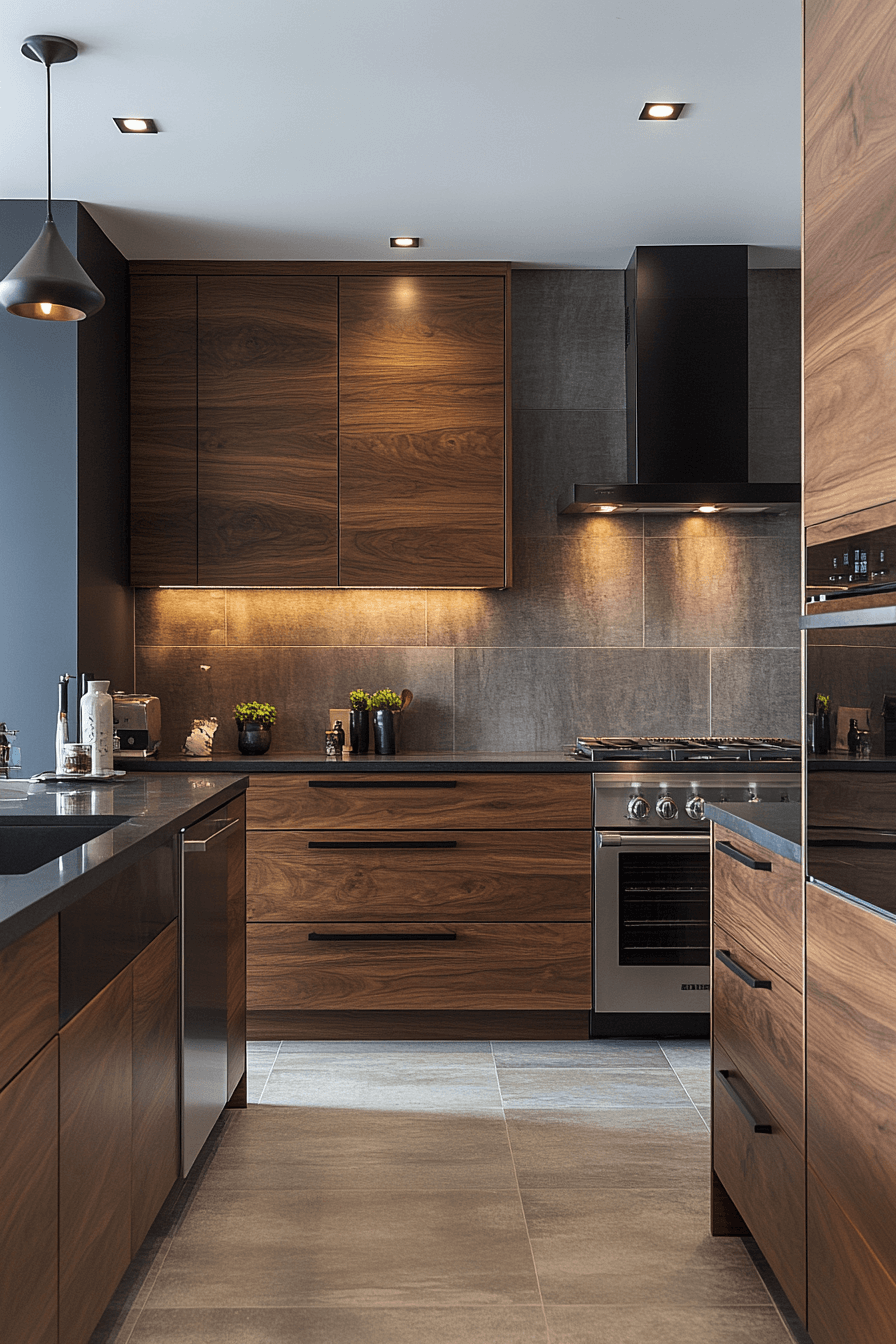 dark walnut kitchen cabinets