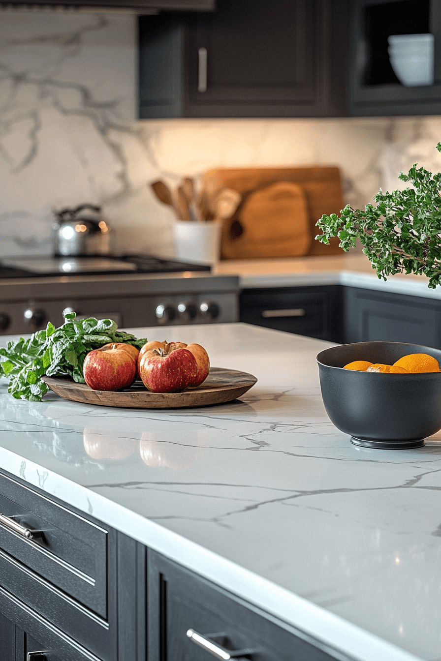 white marble countertops