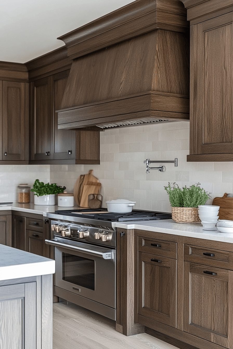 dark oak kitchen cabinets