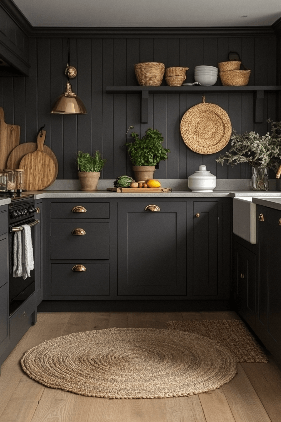 charcoal gray kitchen cabinets