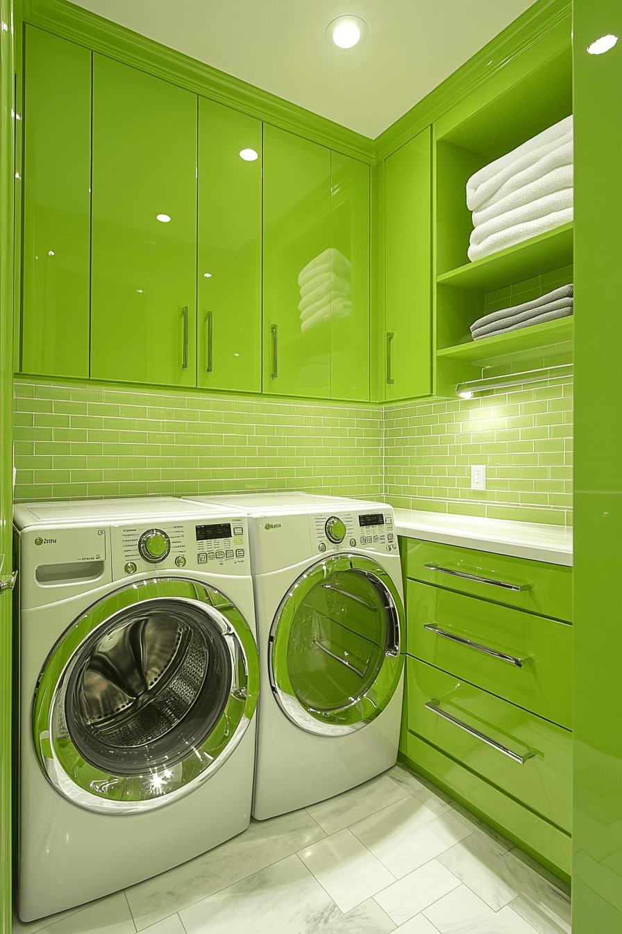 green laundry room