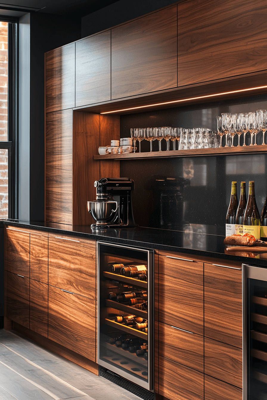 dark walnut kitchen cabinets