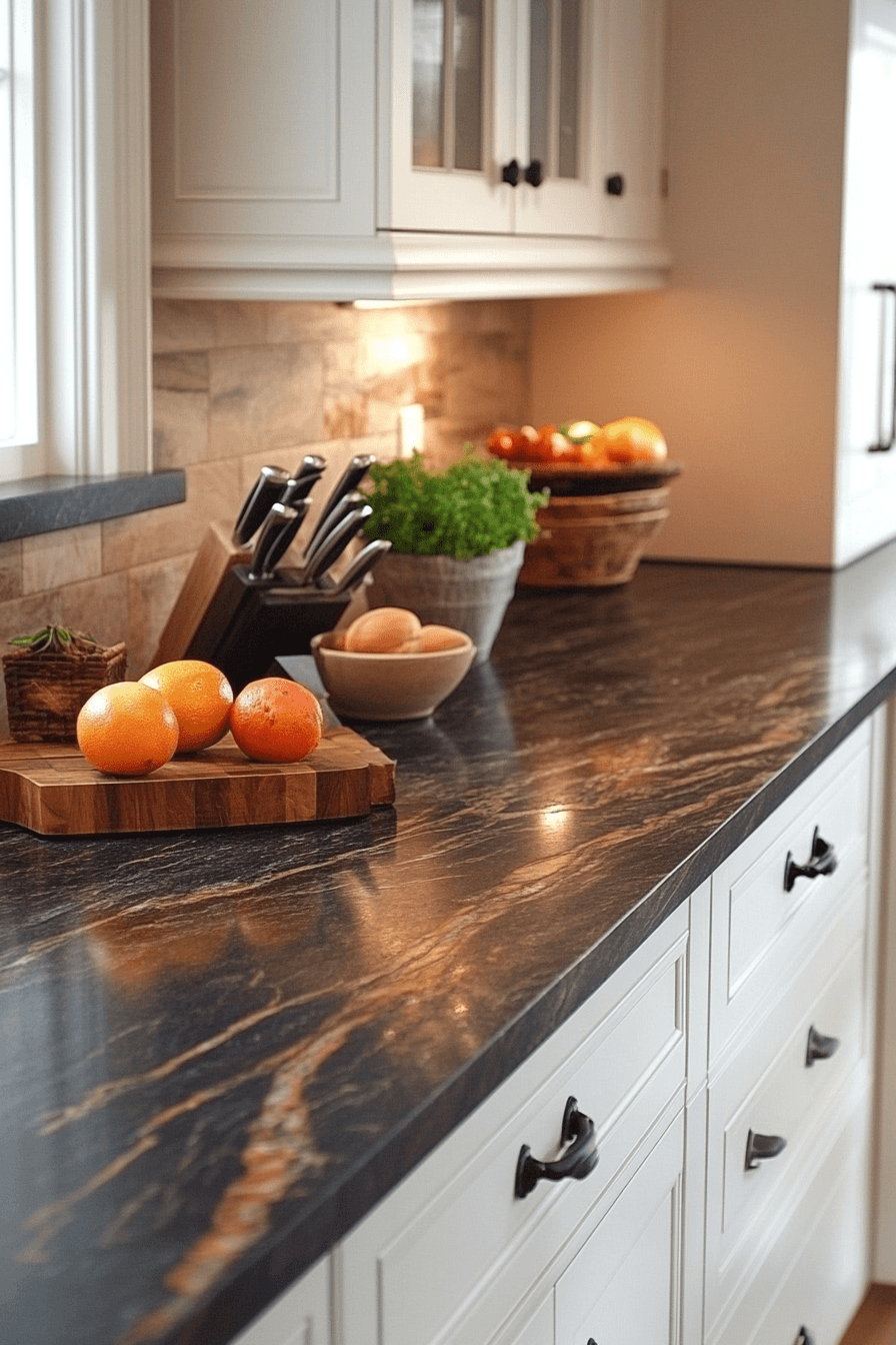 brown granite countertops