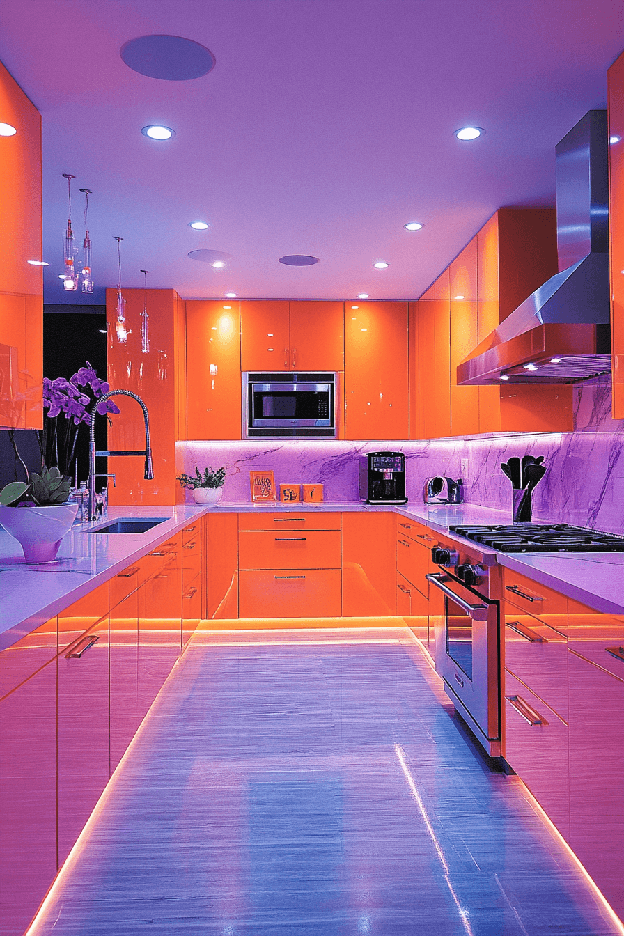 orange kitchen cabinets