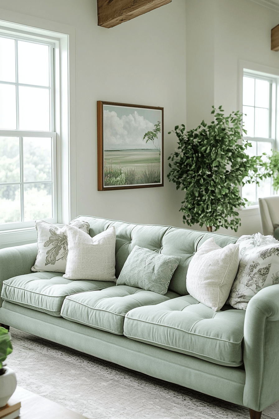 green couch living room ideas