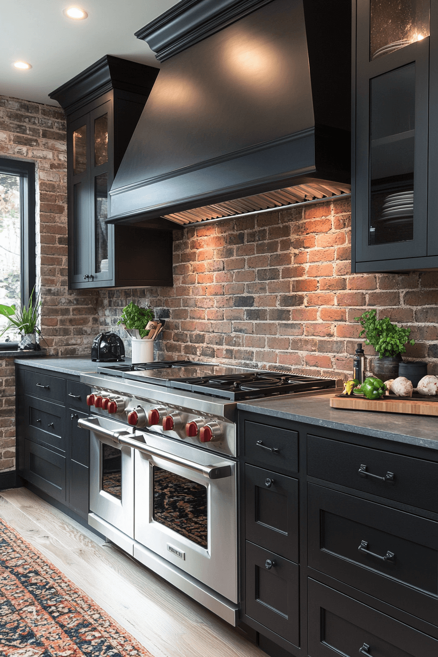 brick backsplash kitchen