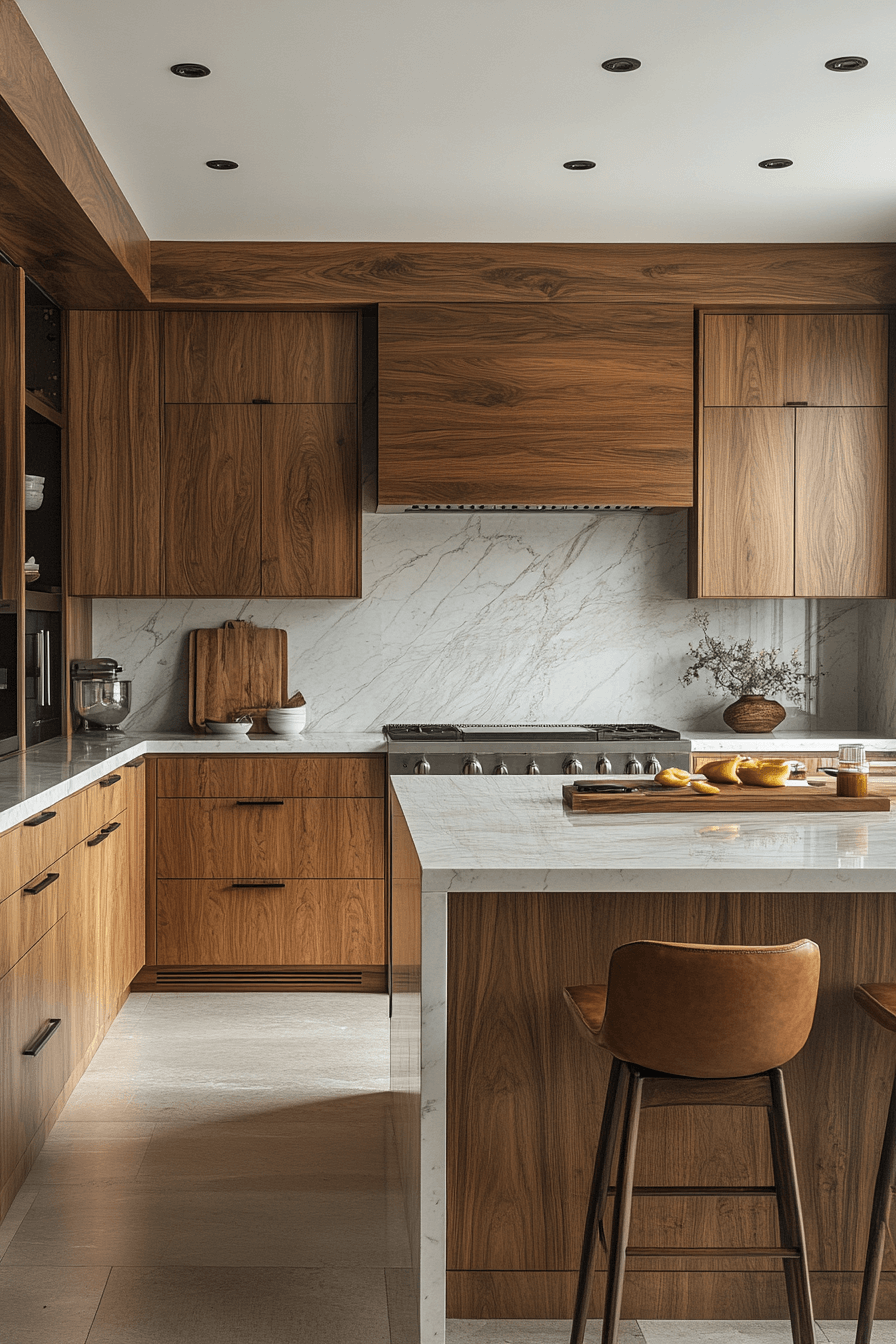 warm wood kitchen cabinets