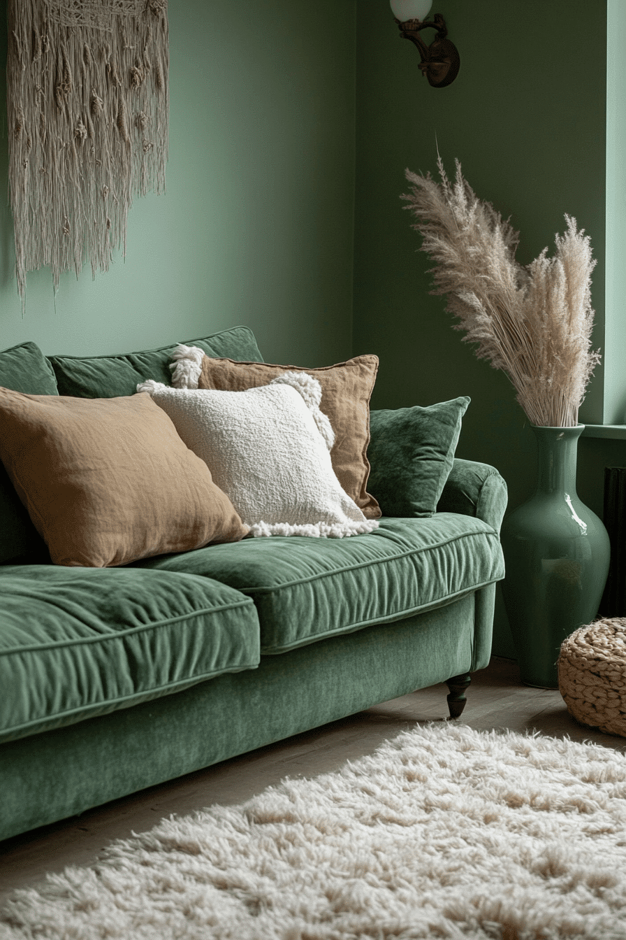 olive green couch living room ideas