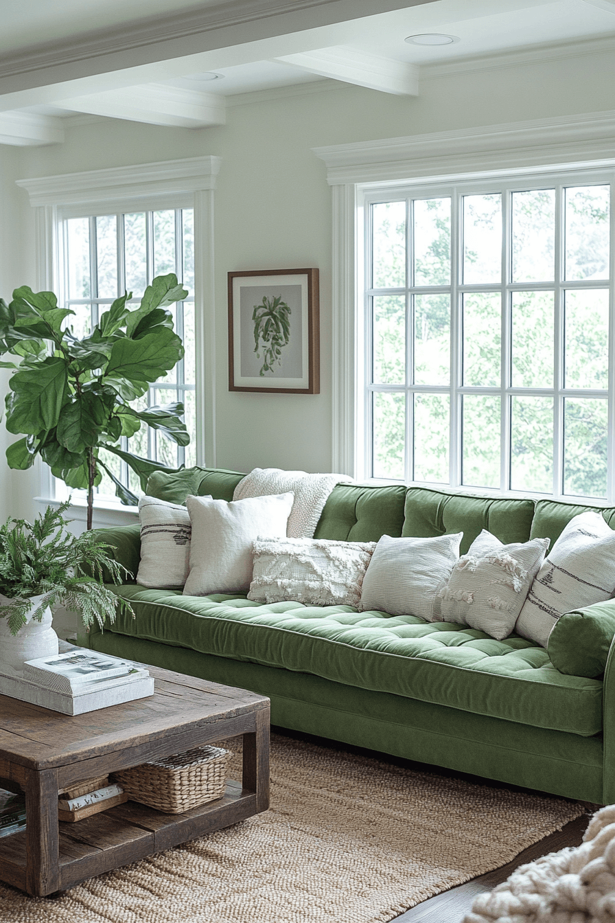 green couch living room ideas
