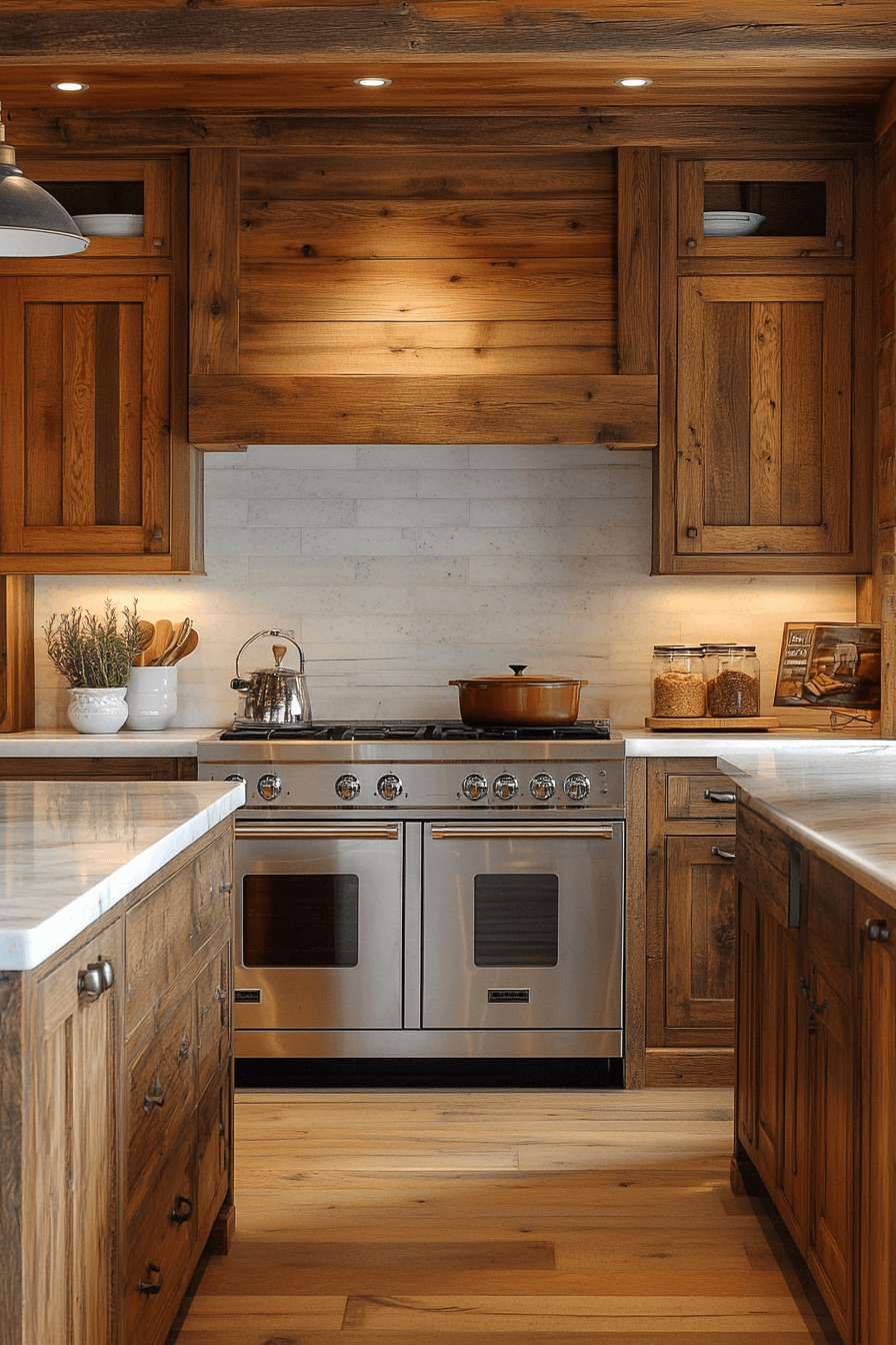 warm wood kitchen cabinets