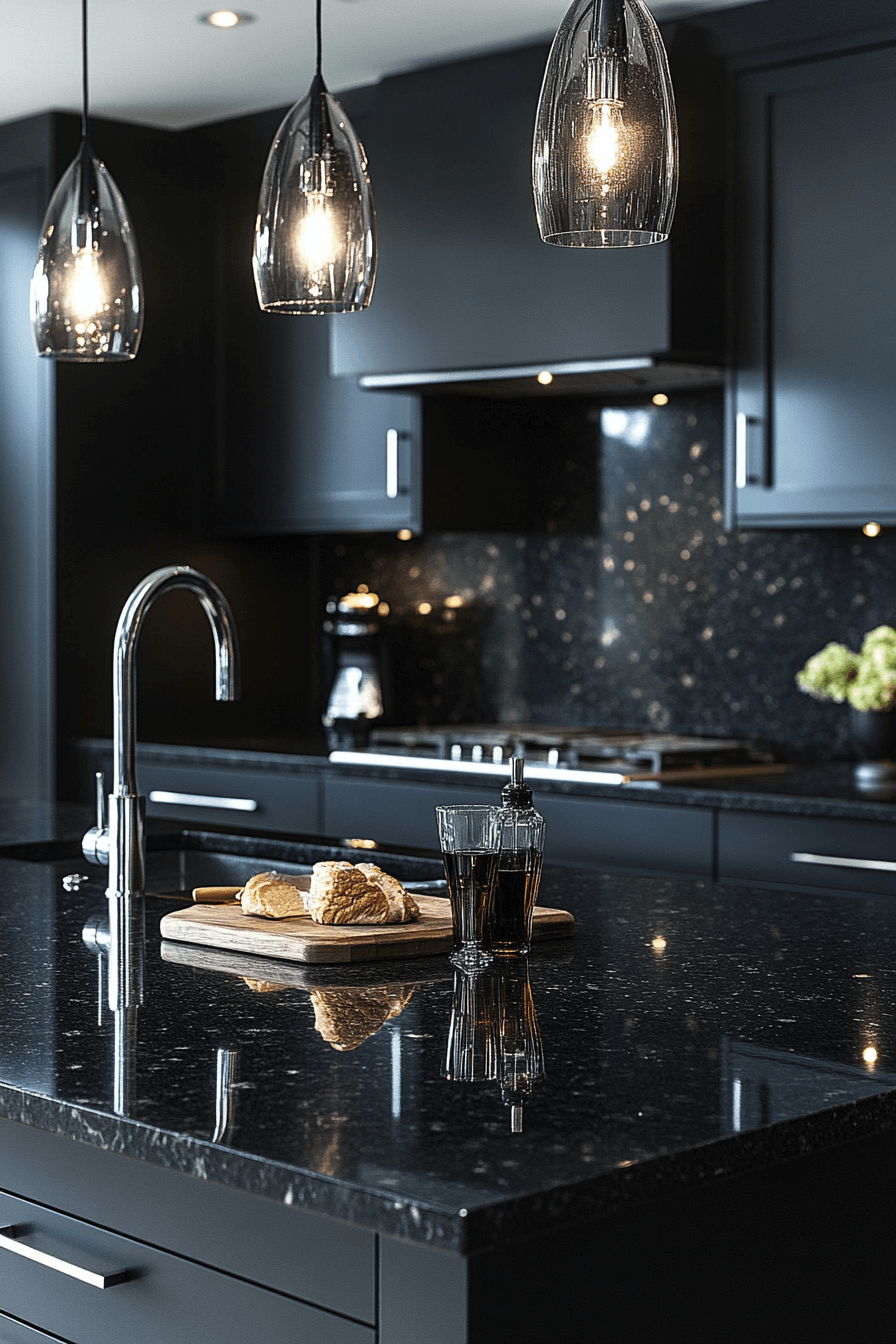 black granite countertops kitchen