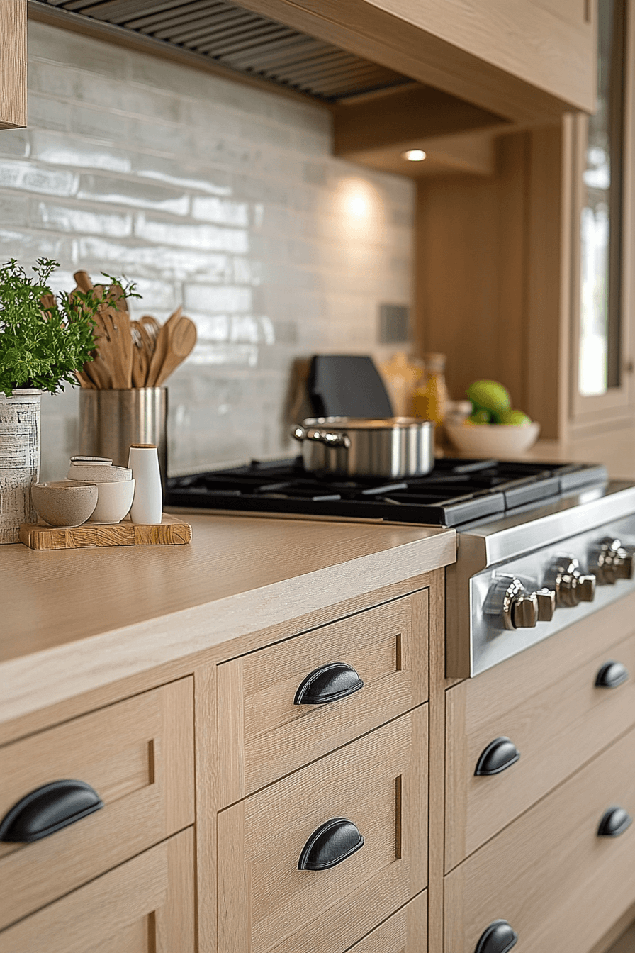 pale oak kitchen cabinets
