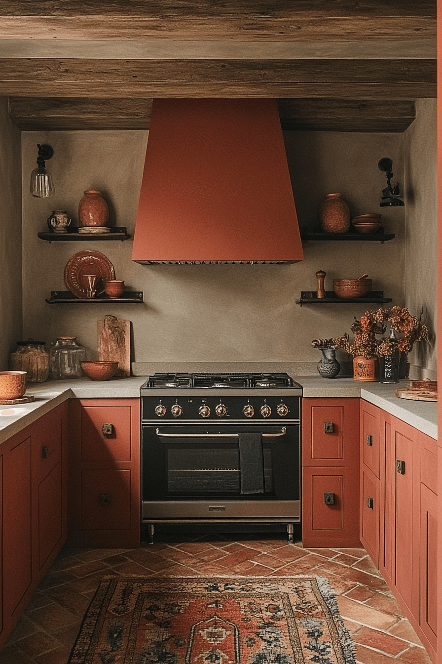 terracotta kitchen cabinets
