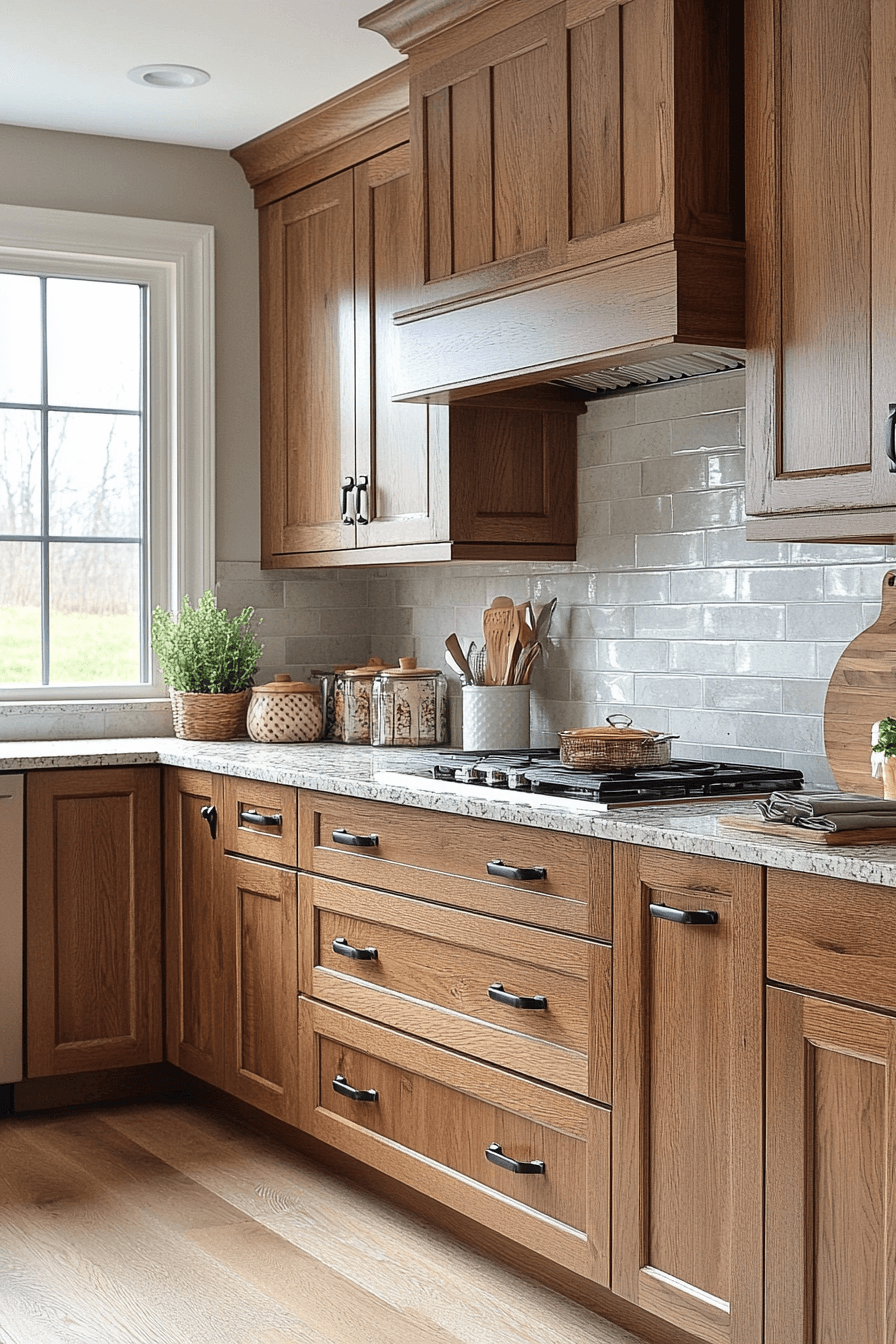 red oak kitchen cabinets