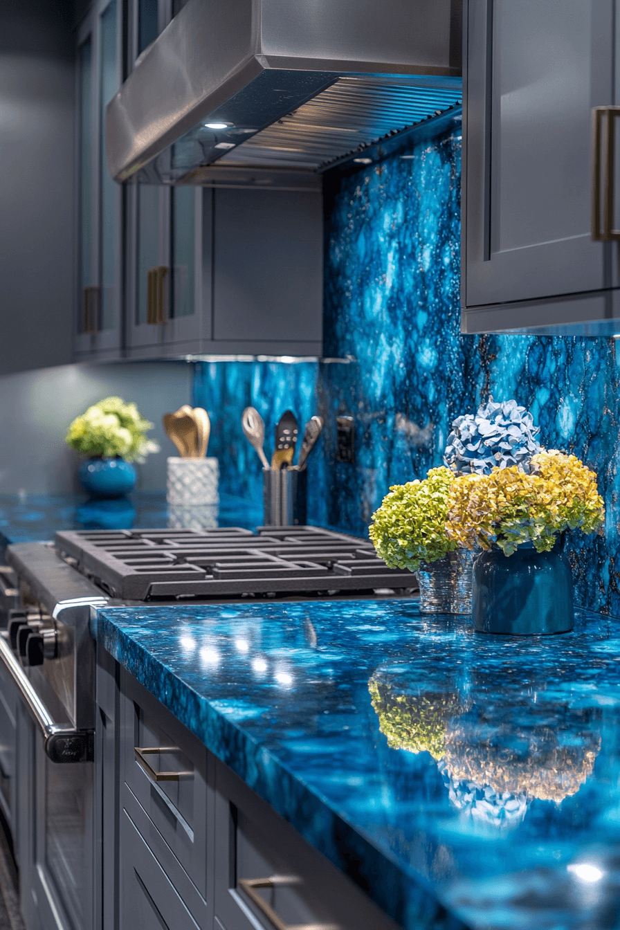 blue granite countertops