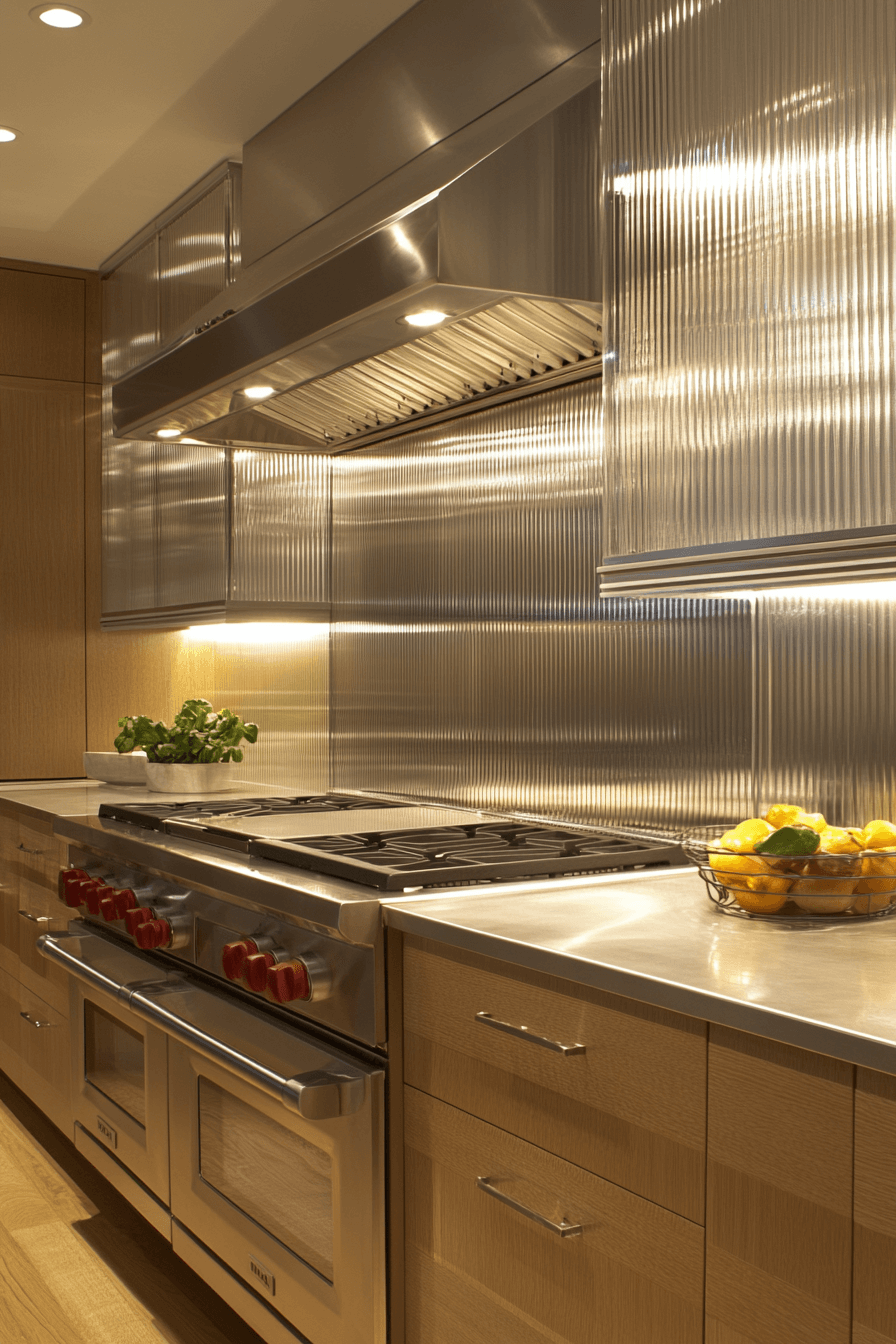 fluted glass kitchen cabinets