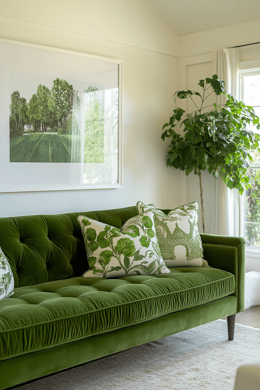 olive green couch living room ideas