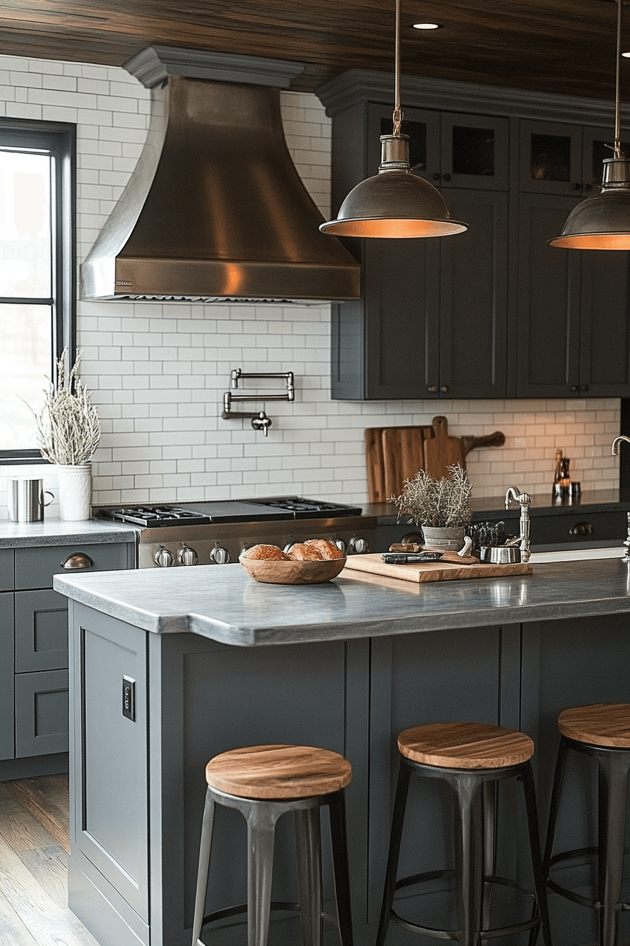 charcoal gray kitchen cabinets