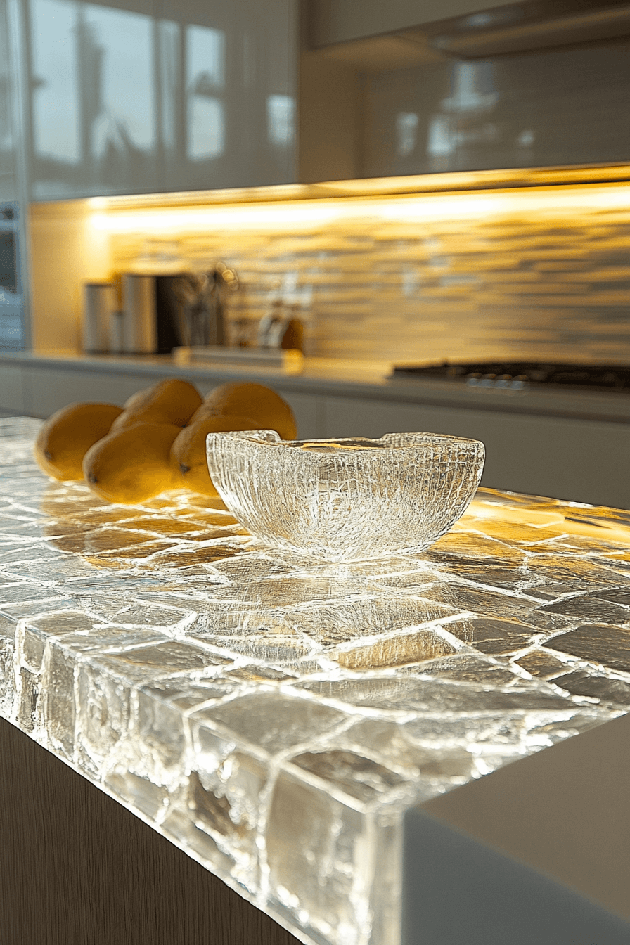 recycled glass countertops