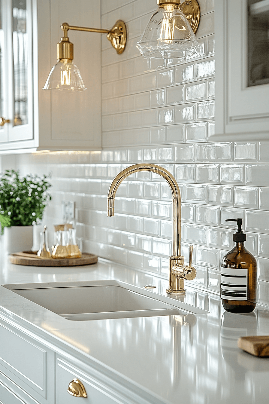 white backsplash kitchen