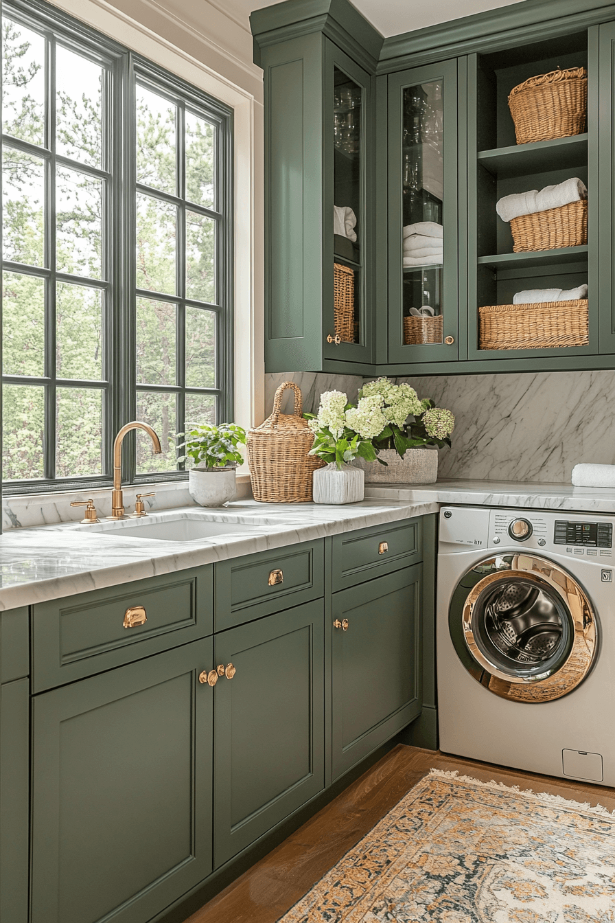 green laundry room