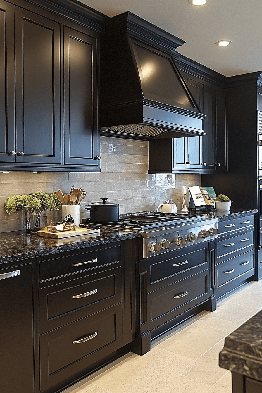 dark stained kitchen cabinets
