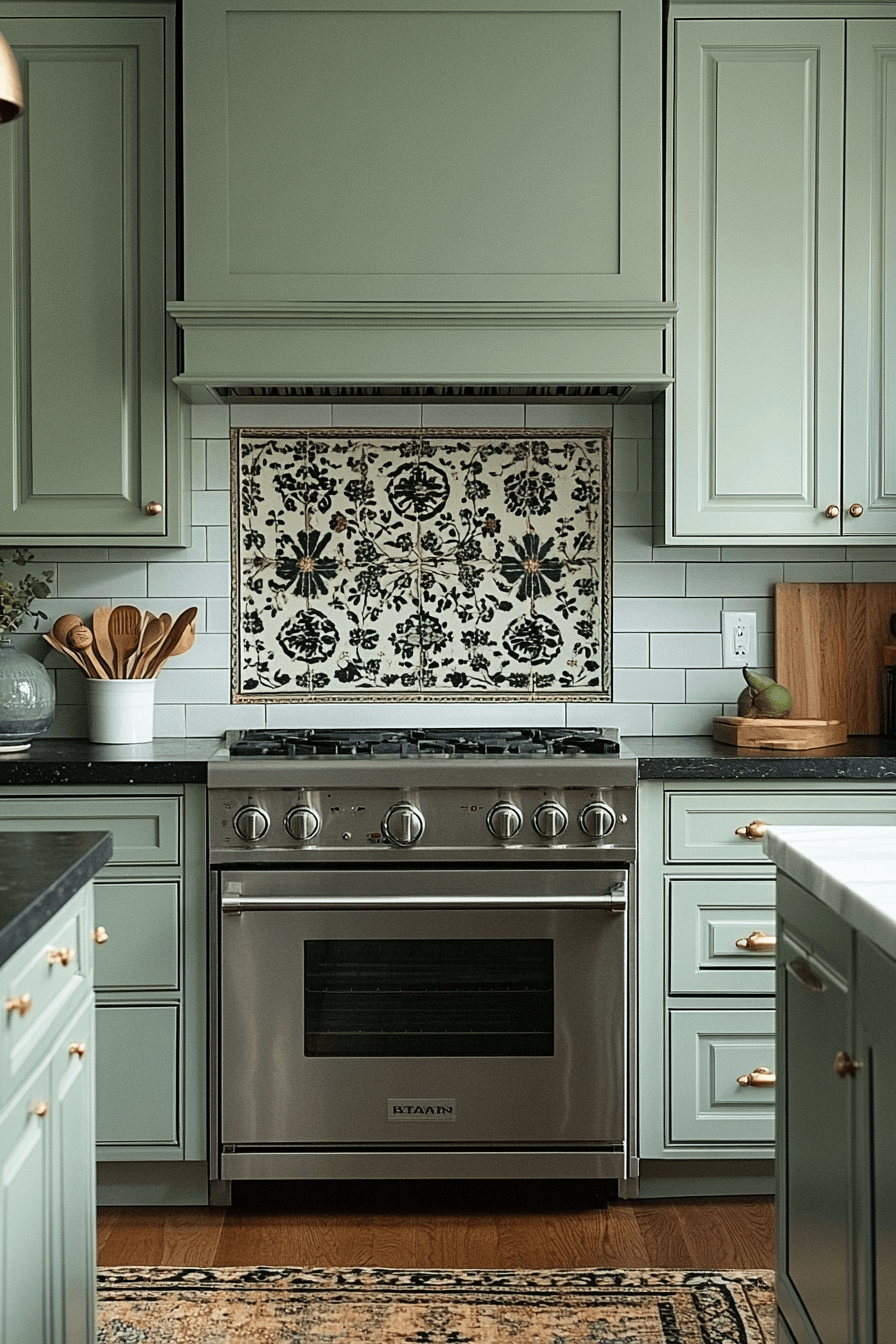 clary sage kitchen cabinets