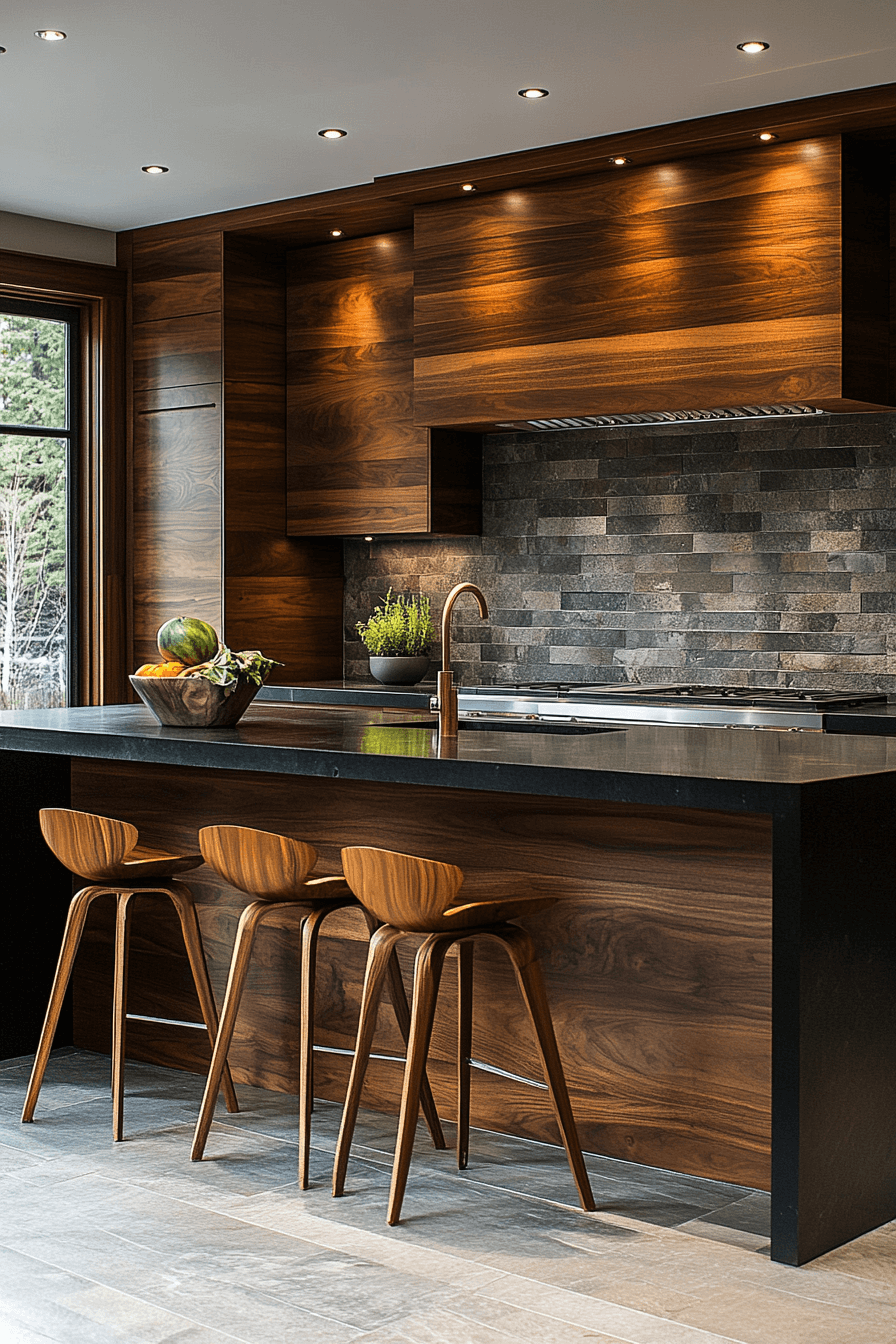 dark walnut kitchen cabinets