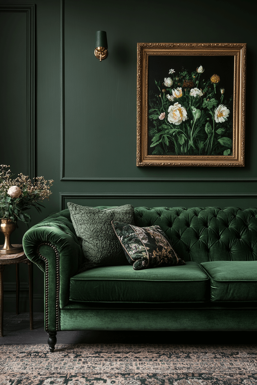 green couch living room ideas