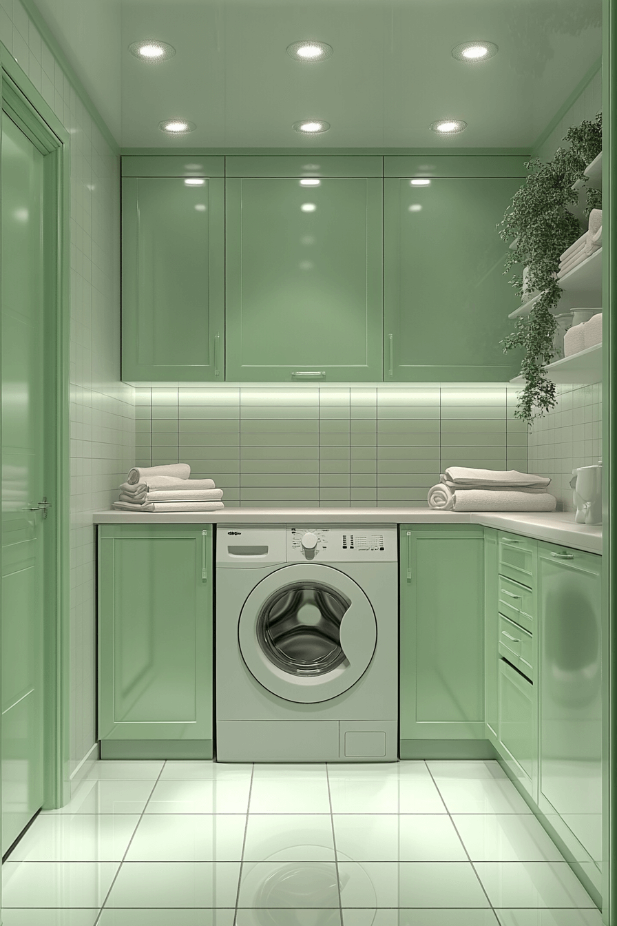 green laundry room