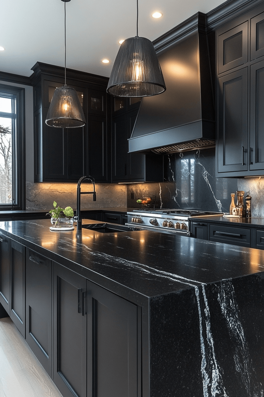 black granite countertops kitchen