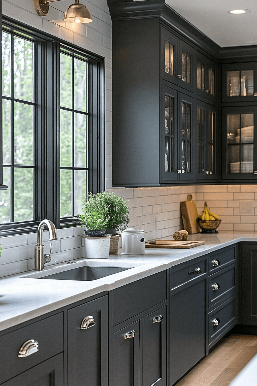 charcoal gray kitchen cabinets