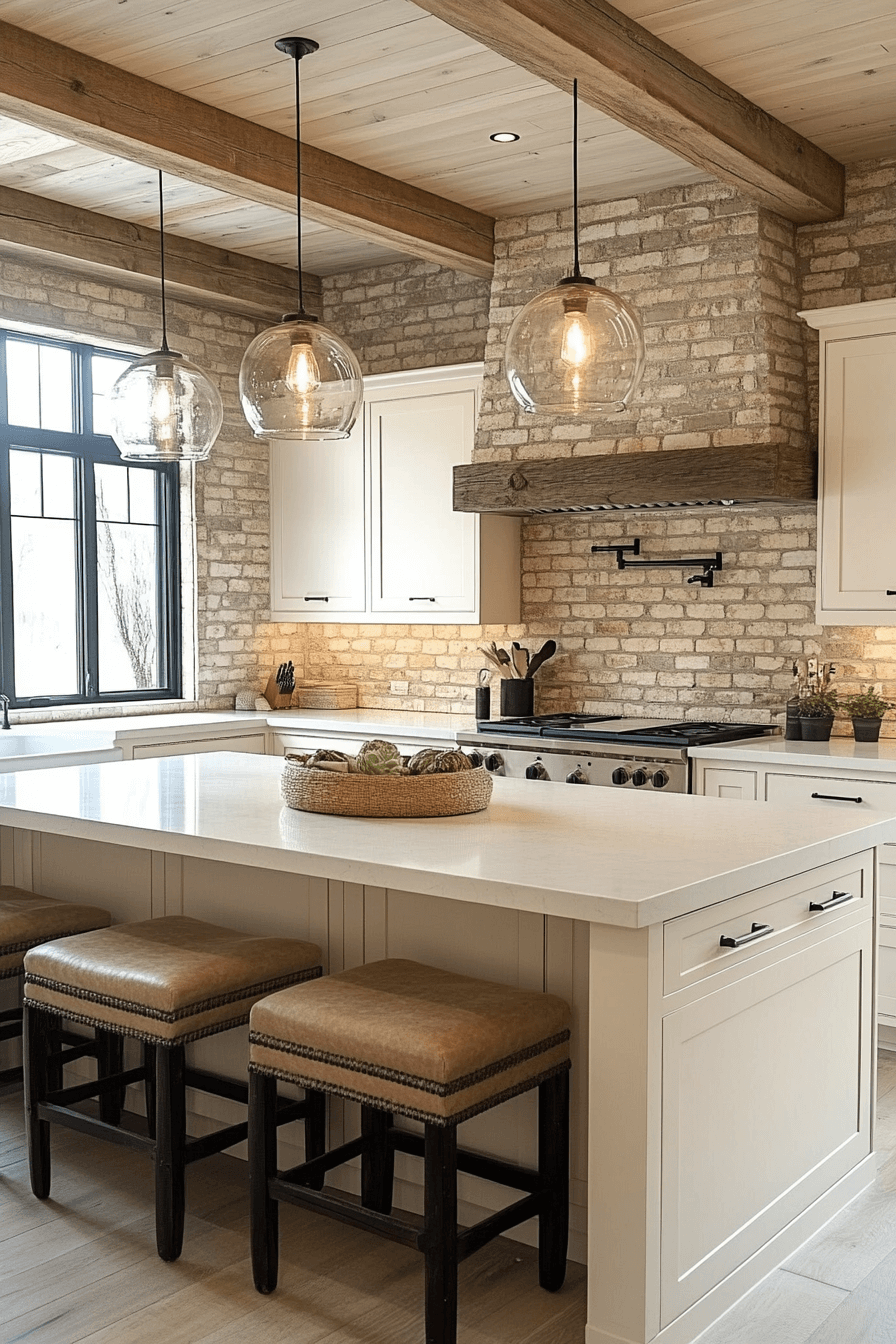 brick backsplash kitchen