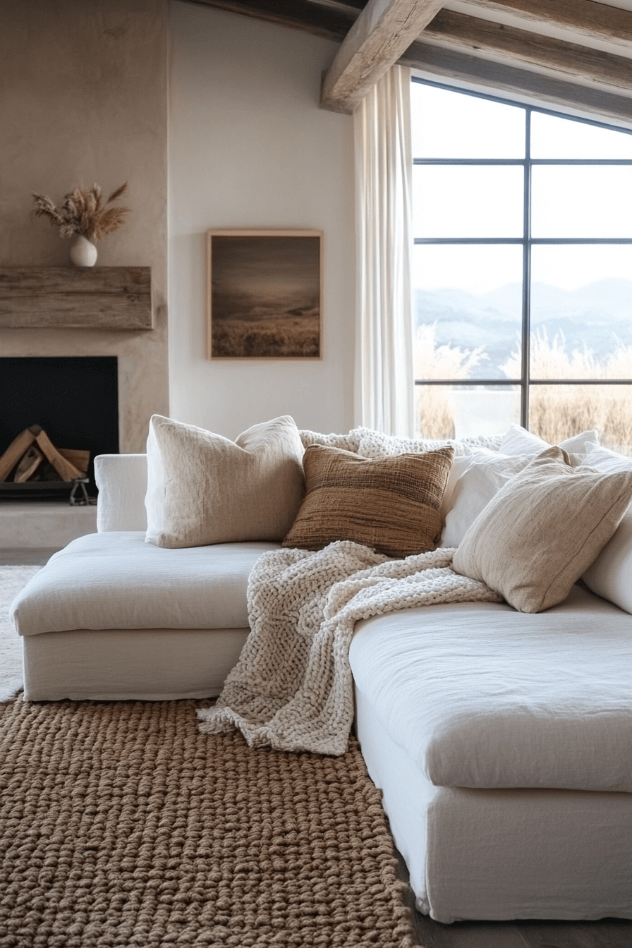 cream couch living room