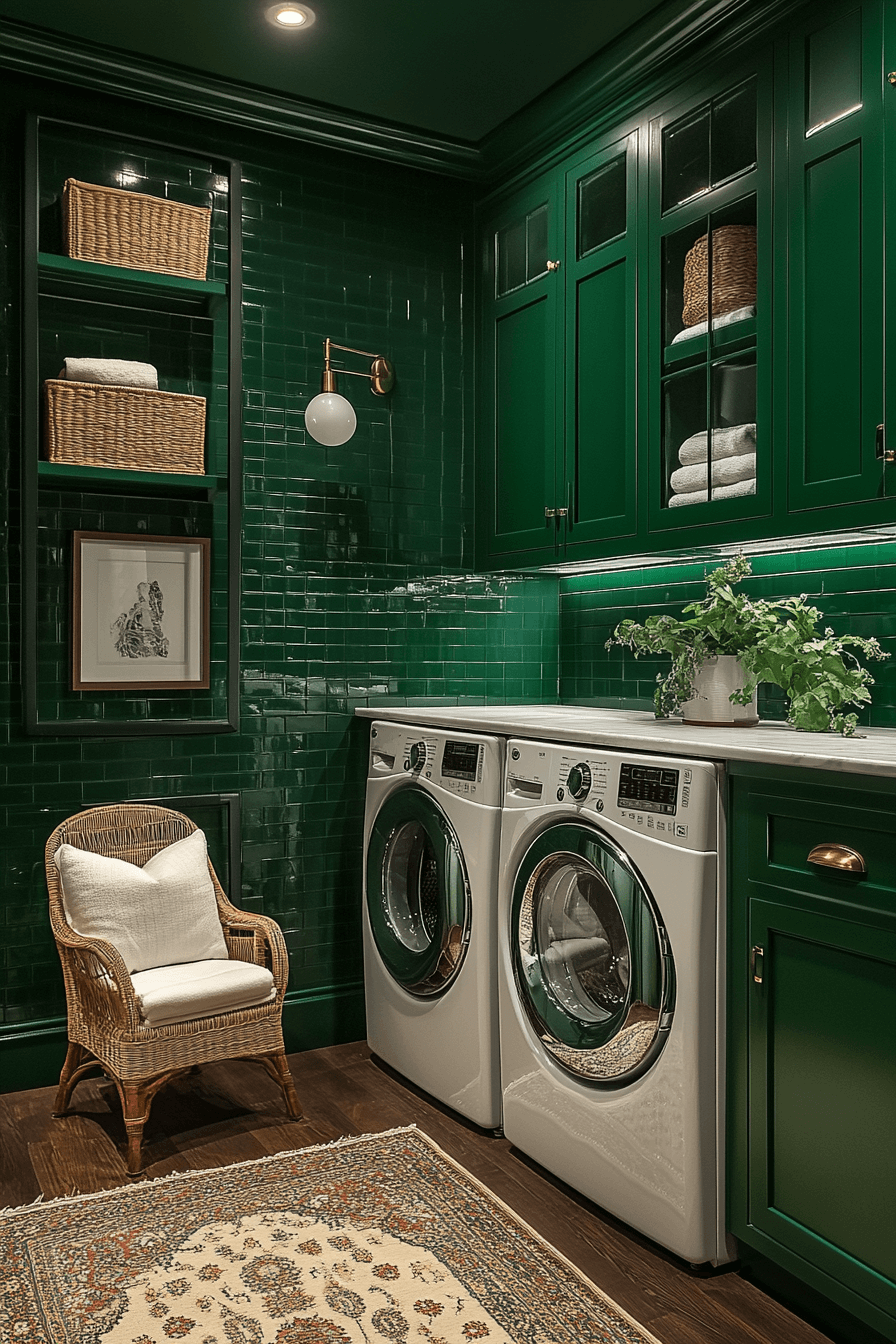 green laundry room