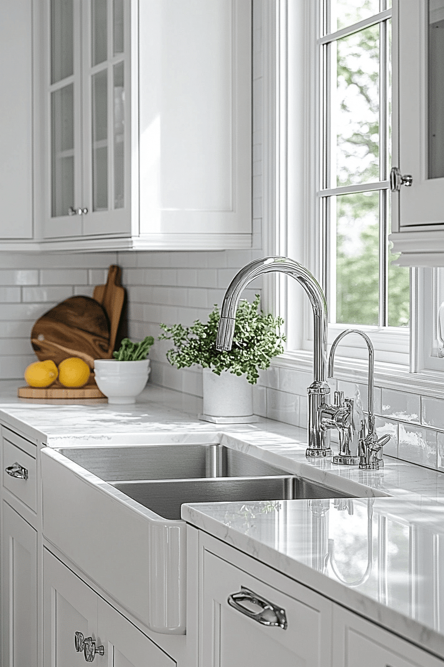 white shaker kitchen cabinets