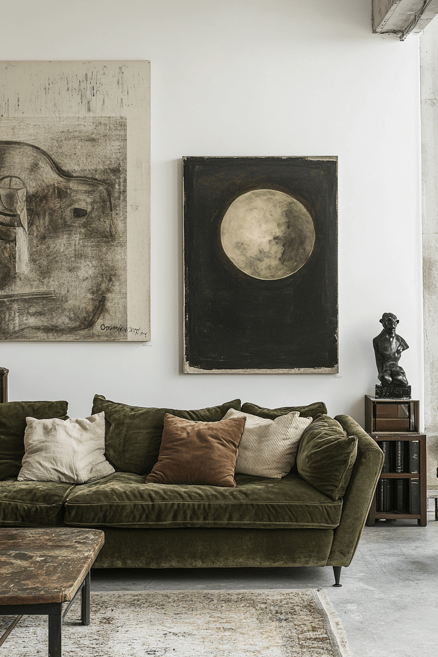 olive green couch living room ideas
