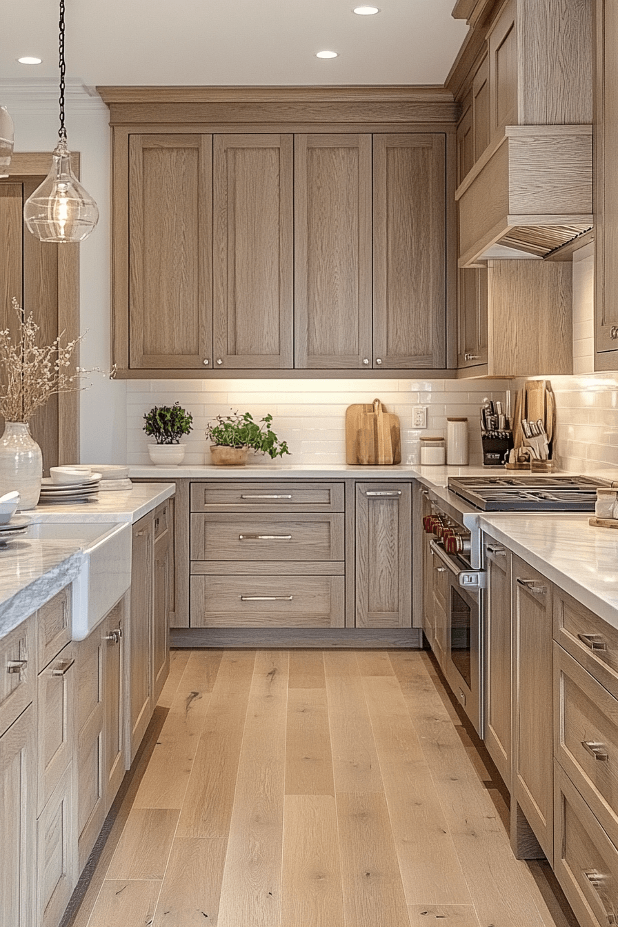 pale oak kitchen cabinets