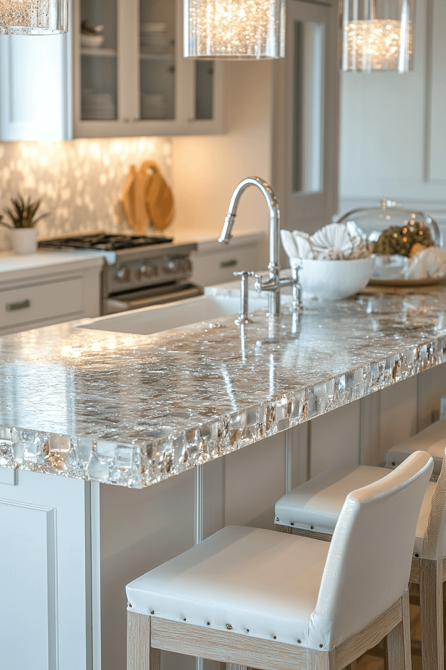 recycled glass countertops