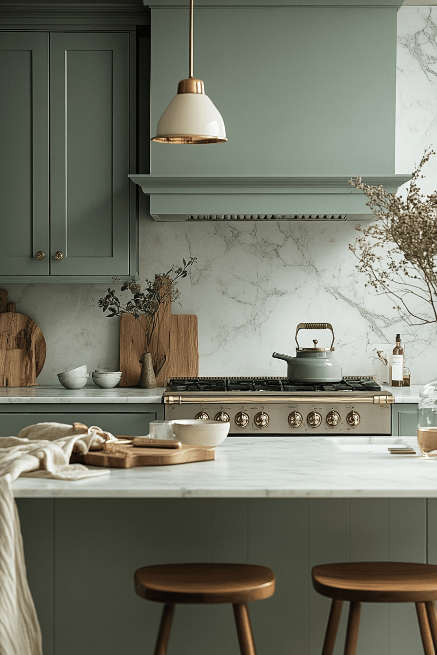 mint green kitchen cabinets