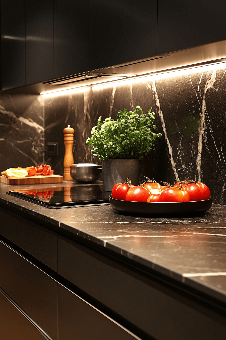 black granite countertops kitchen