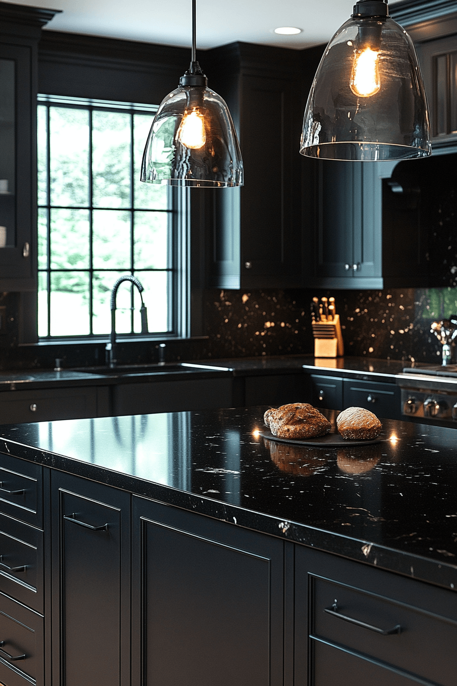 black quartz countertops