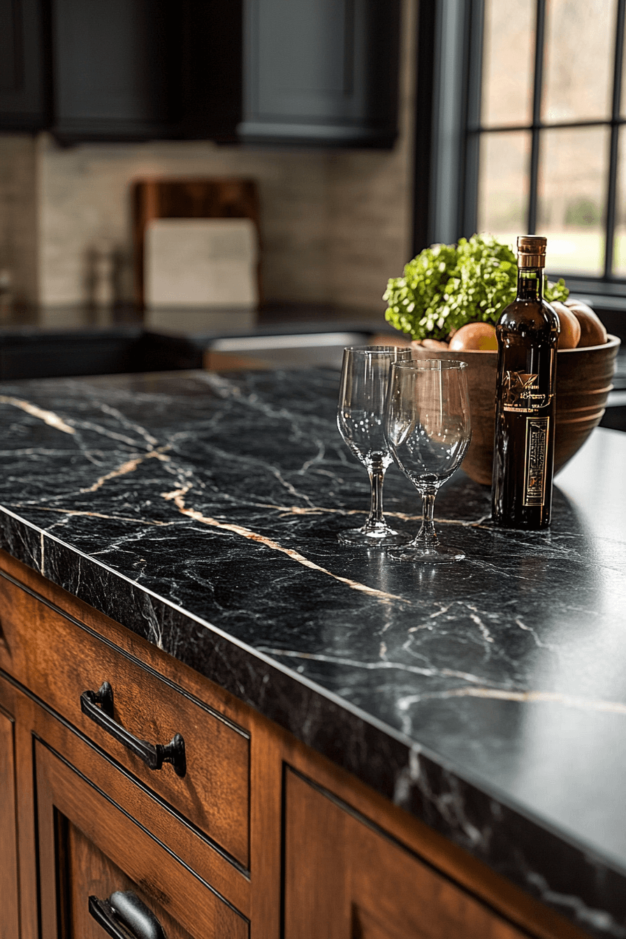black granite countertops kitchen
