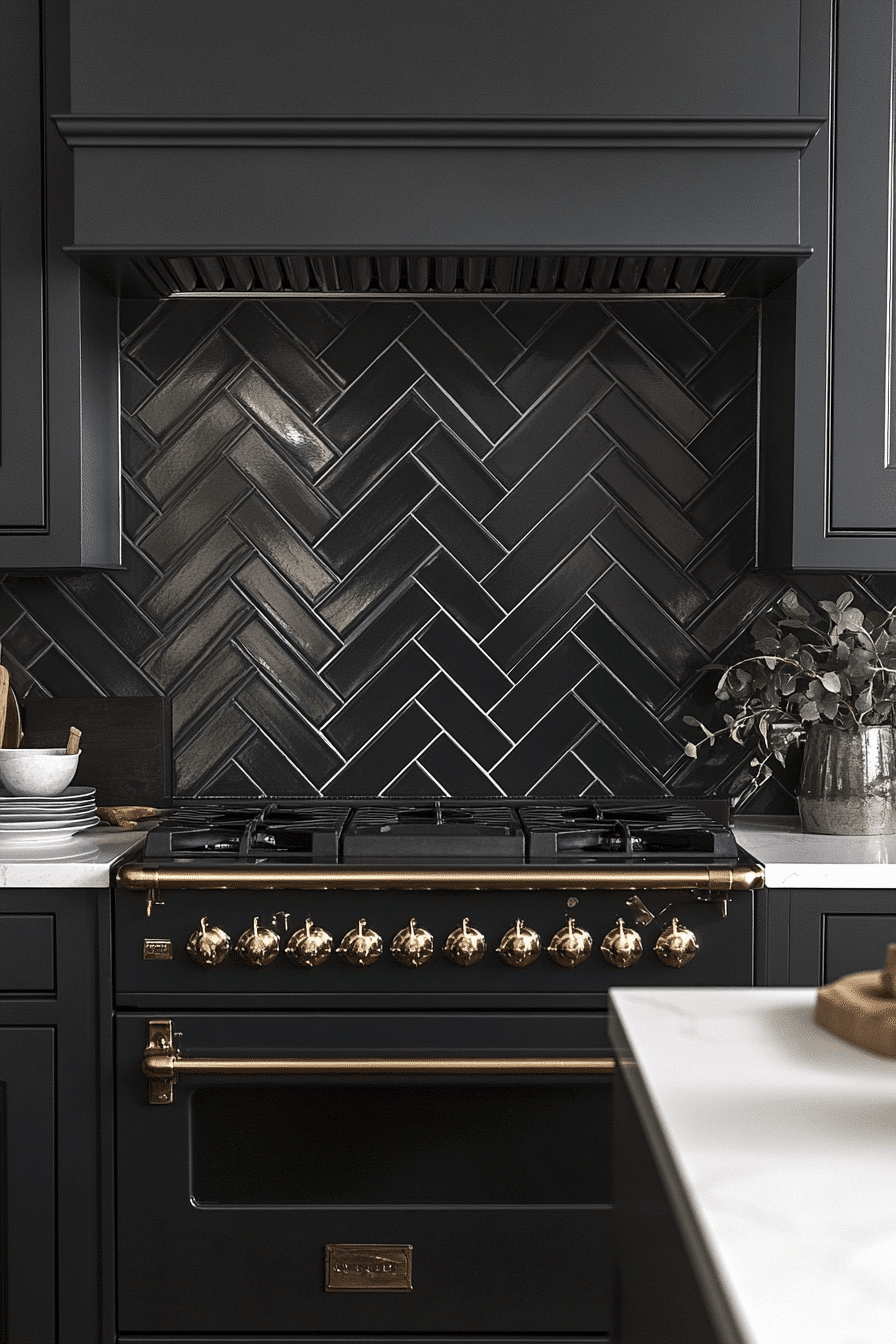 herringbone backsplash