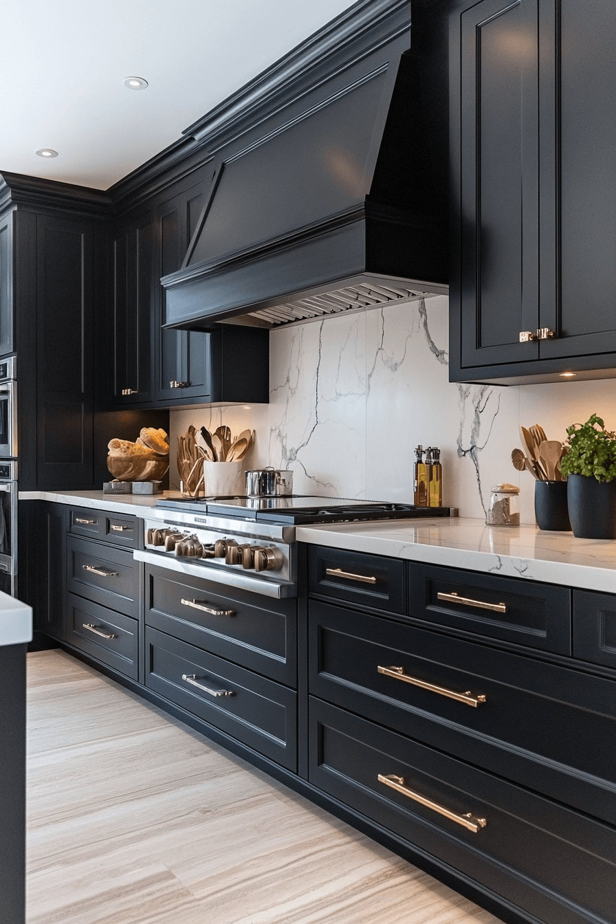 dark stained kitchen cabinets
