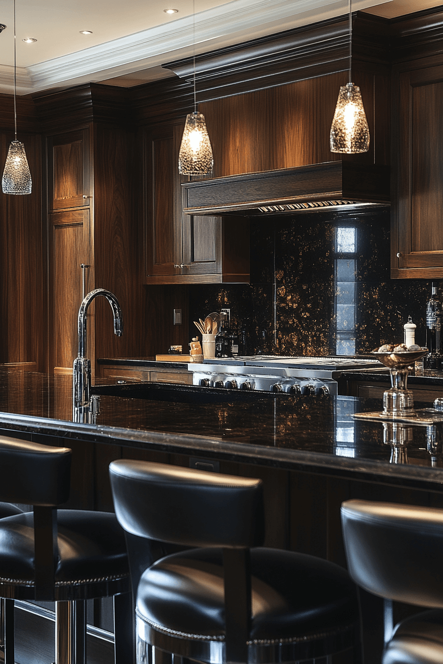 dark walnut kitchen cabinets