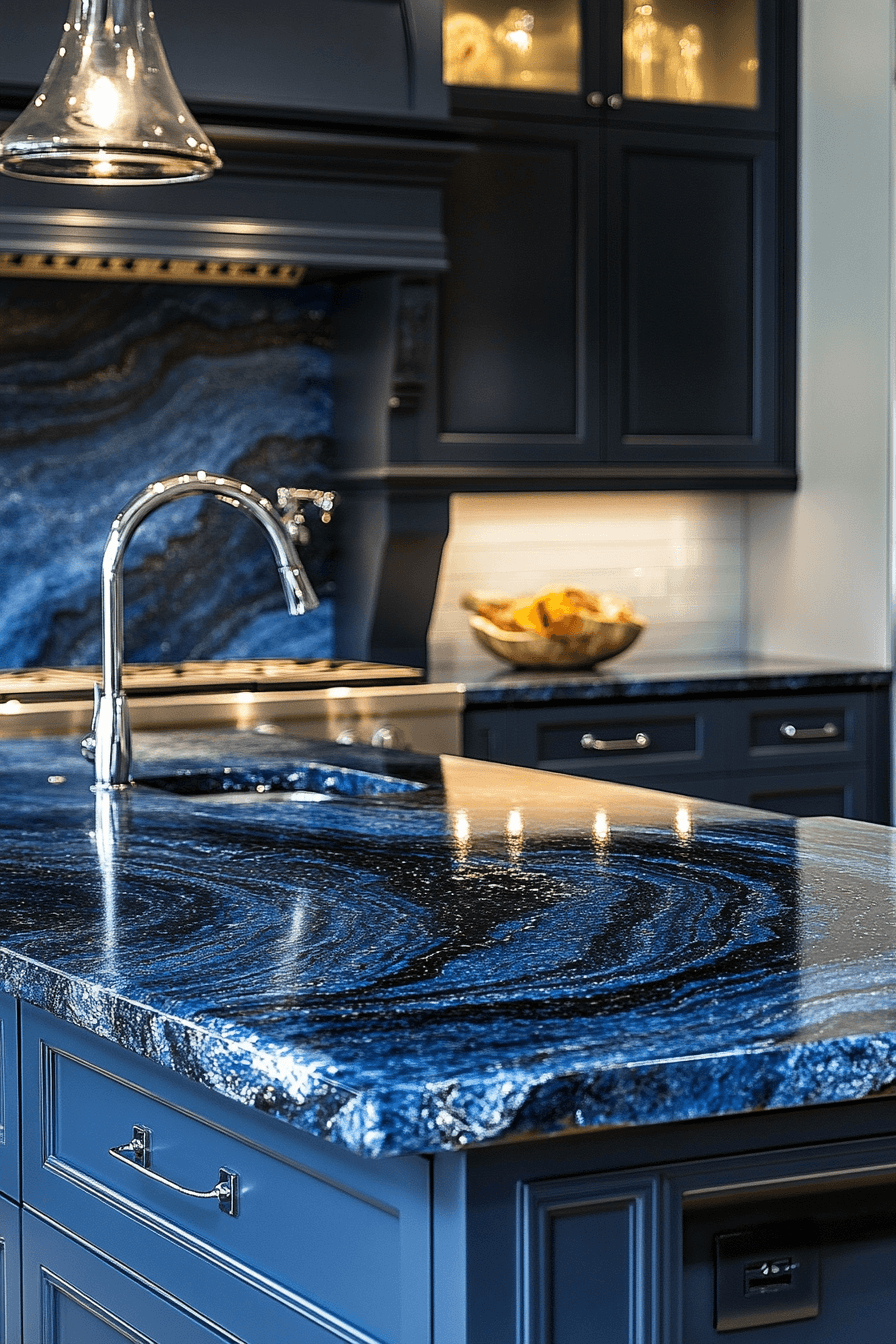 blue granite countertops