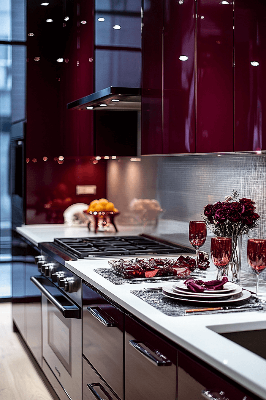 high gloss kitchen cabinets